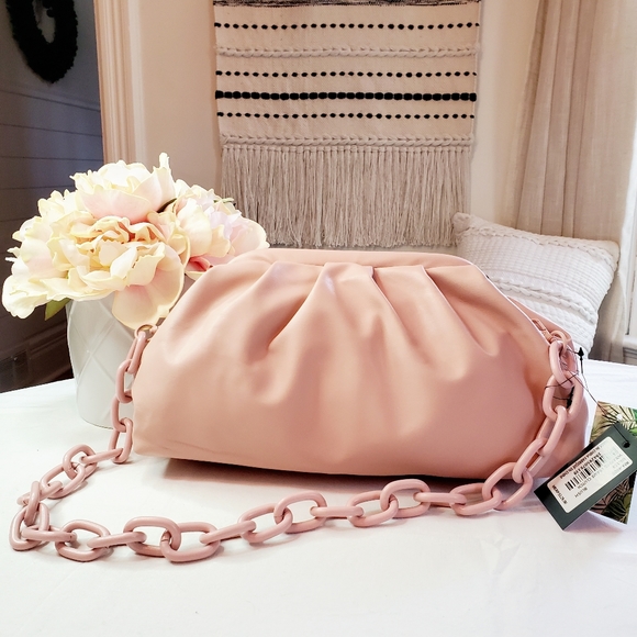 Badgley Mischka Bags Badgley Mischka Blush Purse Ruched Convertible